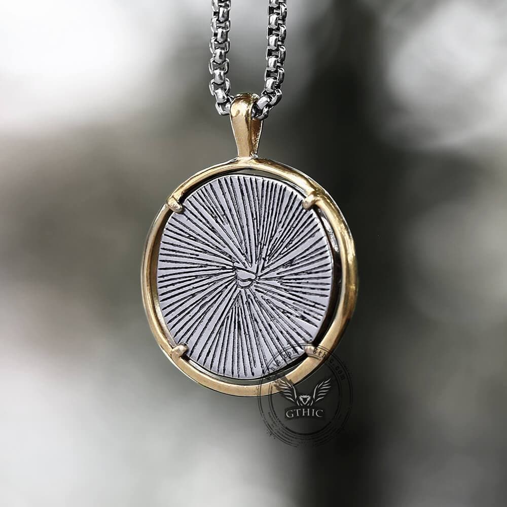 Archangel Saint Michael Stainless Steel Coin Necklace | Gthic.com