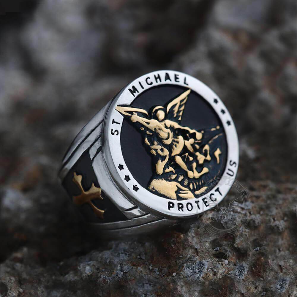 Archangel Saint Michael Stainless Steel Ring – GTHIC