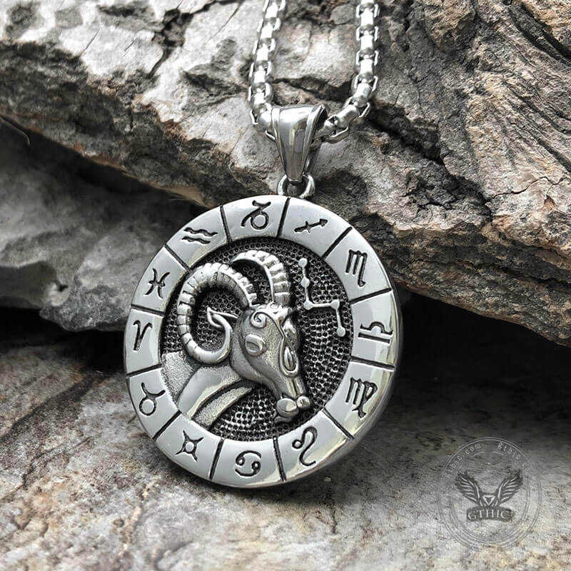 Aries Stainless Steel Pendant 02 | Gthic.com