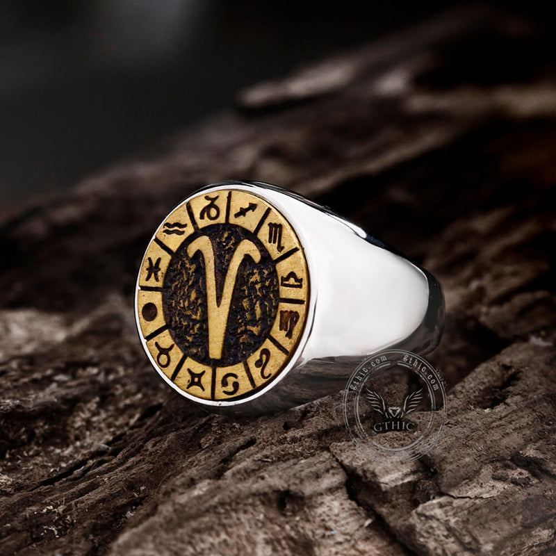 Aries Stainless Steel Ring 04 | Gthic.com