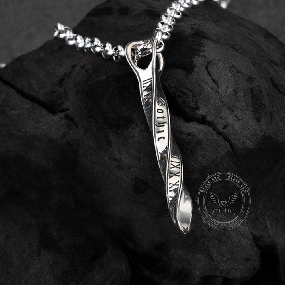 Arrow of Time and Möbius Sterling Silver Necklace