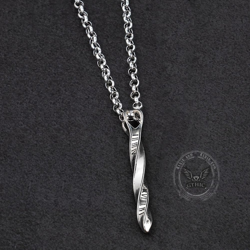 Arrow of Time and Möbius Sterling Silver Necklace