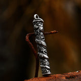 Auspicious Dragon Column Stainless Steel Pendant | Gthic.com
