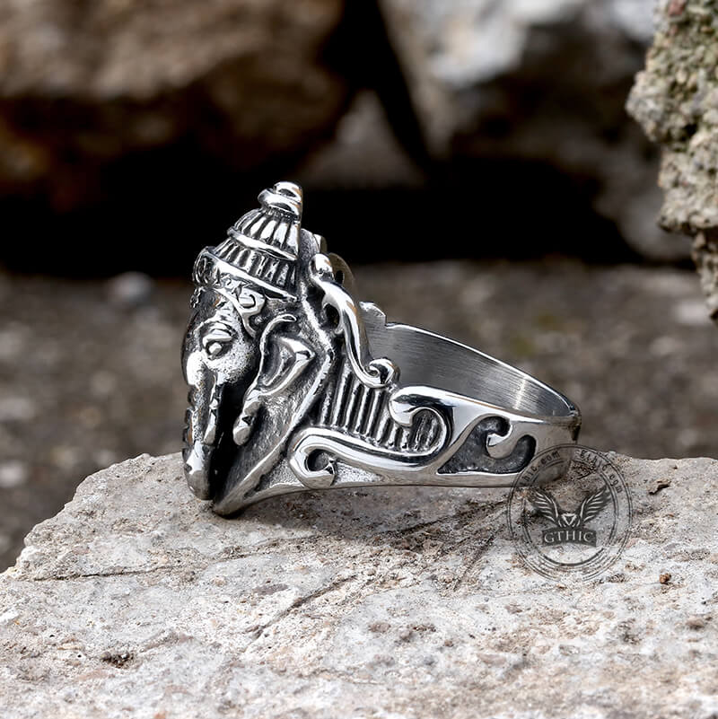 Auspicious Elephant Stainless Steel Animal Ring | Gthic.com