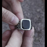 Viking Celtic Knots Stainless Steel Square Ring