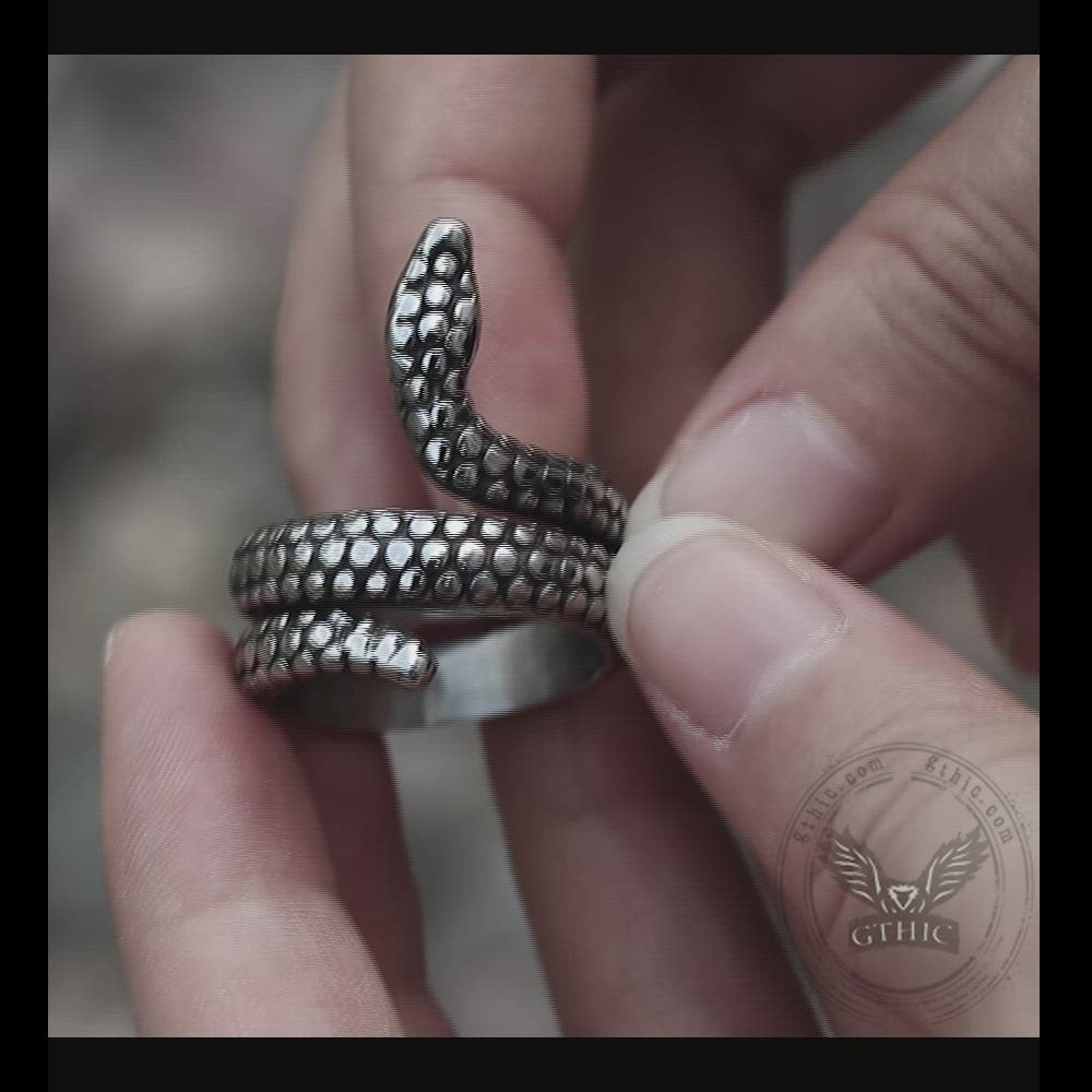Coiled Snake Stainless Steel Ring