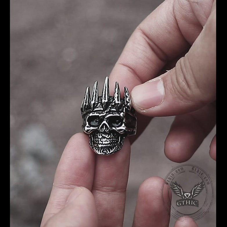 Nobility King Crown Stainless Steel Skull Ring