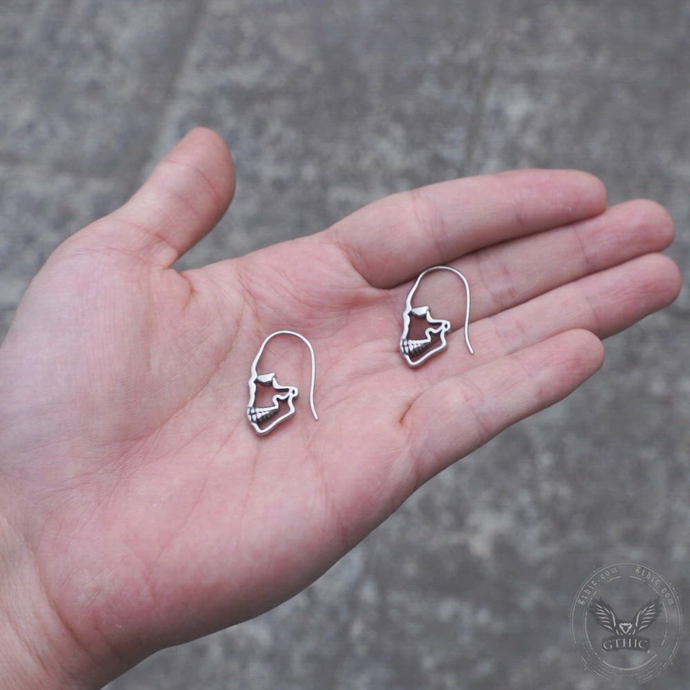 Boucles d'Oreilles Crâne Creux en Acier Inoxydable