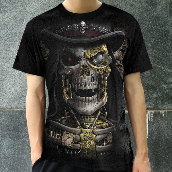 Bandit Steampunk Polyester Skull T-shirt