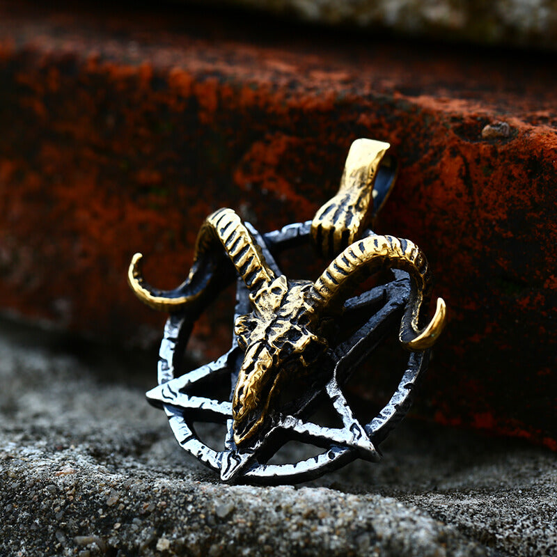 Baphomet Goat Head Stainless Steel Satan Pendant | Gthic.com