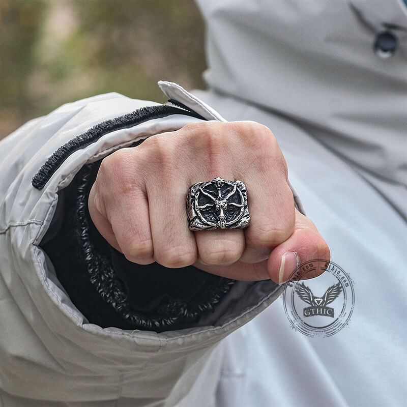 Baphomet Goat Stainless Steel Satan Ring