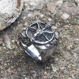 Baphomet Goat Stainless Steel Satan Ring | Gthic.com