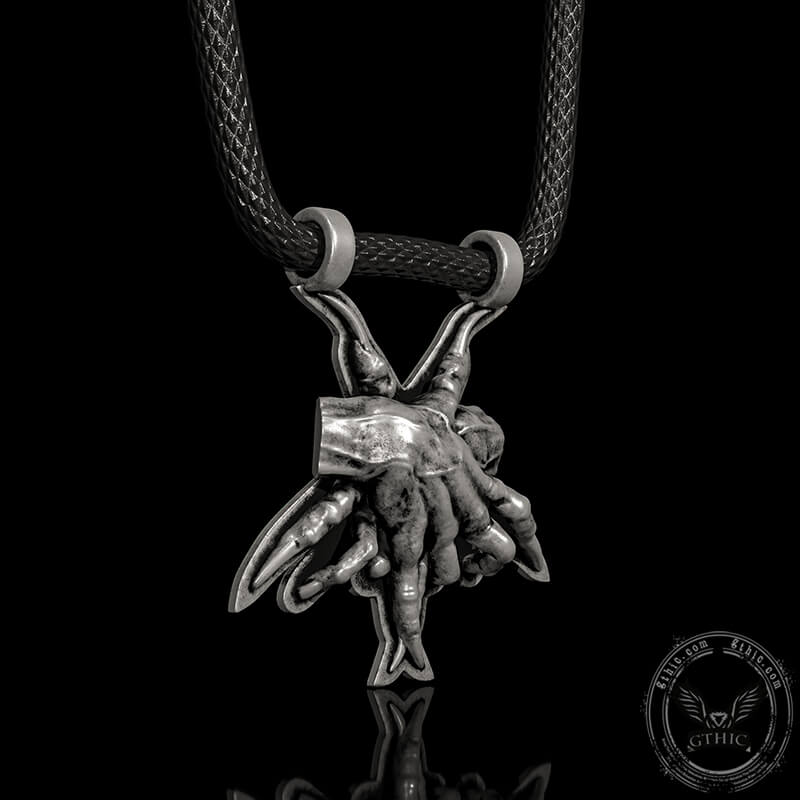 Baphomet Hands Sterling Silver Pendant | Gthic.com