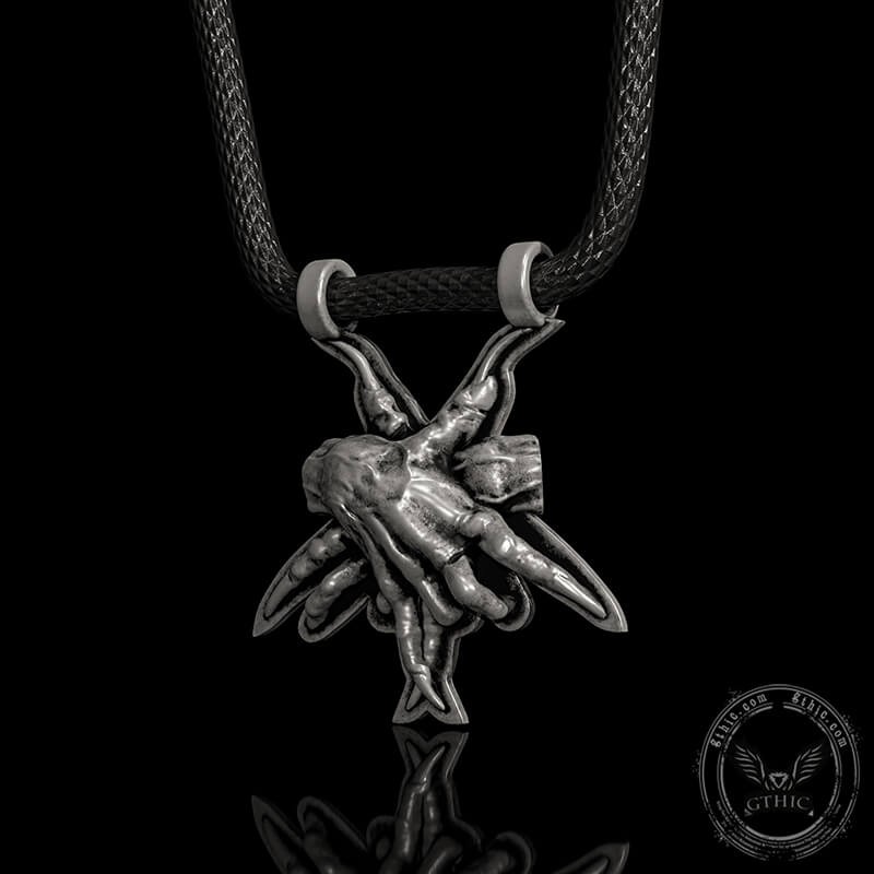 Baphomet Hands Sterling Silver Pendant | Gthic.com