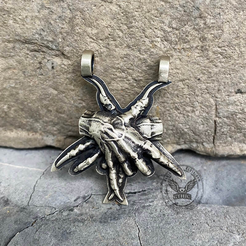 Baphomet Hands Sterling Silver Pendant | Gthic.com