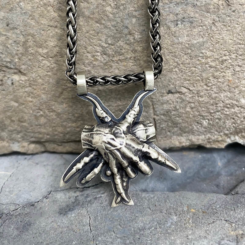 Baphomet Hands Sterling Silver Pendant | Gthic.com