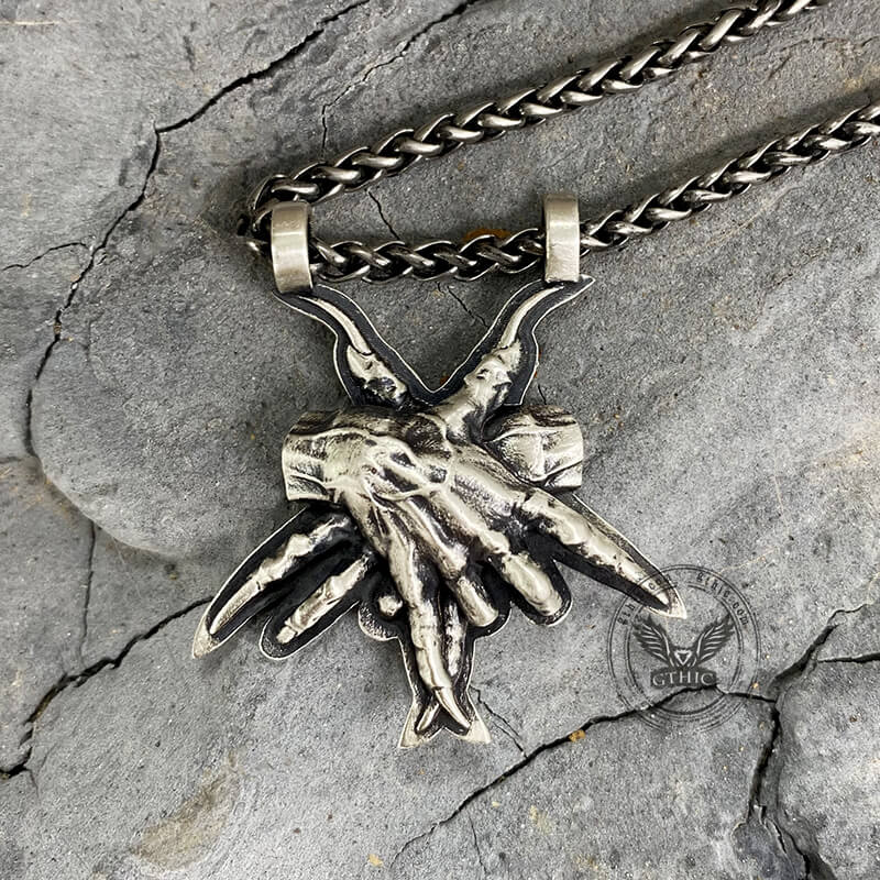 Baphomet Hands Sterling Silver Pendant | Gthic.com