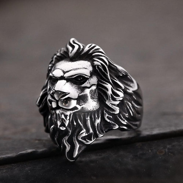 Baroque Lion Stainless Steel Ring01 | Gthic.com