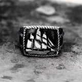 Barque Sailing Ship Stainless Steel Marine Ring | Gthic.com
