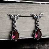 Bat Sterling Silver Crystal Earrings 01 | Gthic.com 