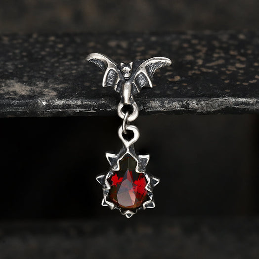Bat Sterling Silver Crystal Earrings | Gthic.com