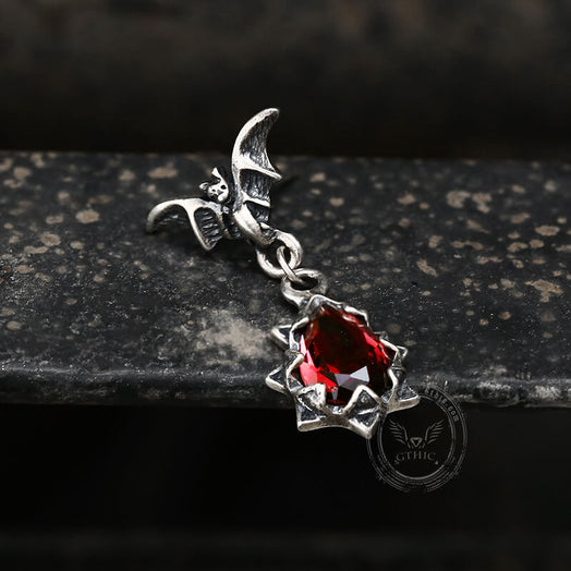 Bat Sterling Silver Crystal Earrings | Gthic.com