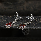 Bat Sterling Silver Crystal Earrings | Gthic.com