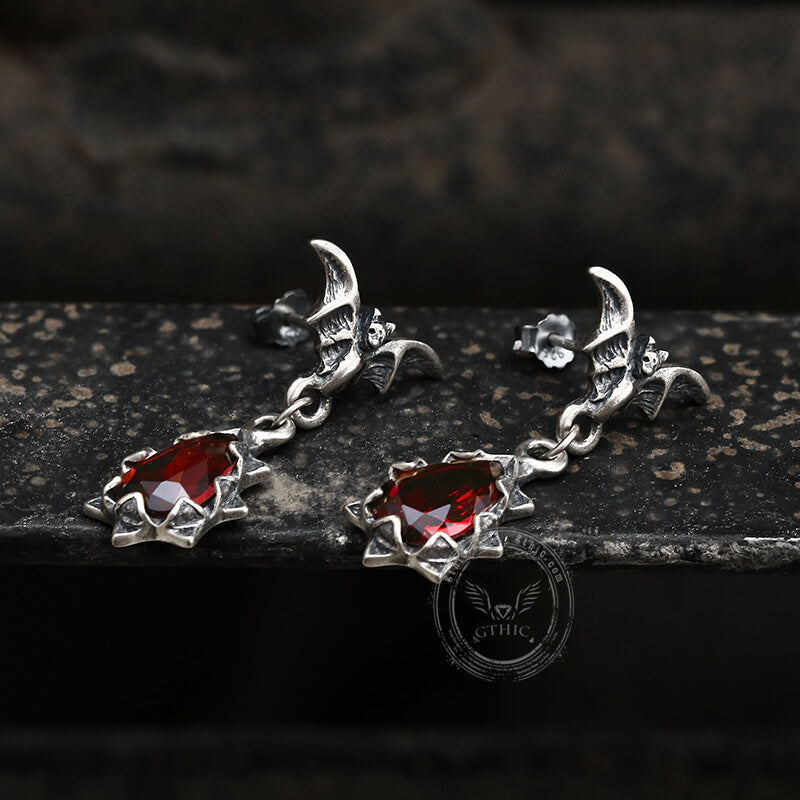 Gothic Bat Wing Sterling Silver Stud Earrings – GTHIC