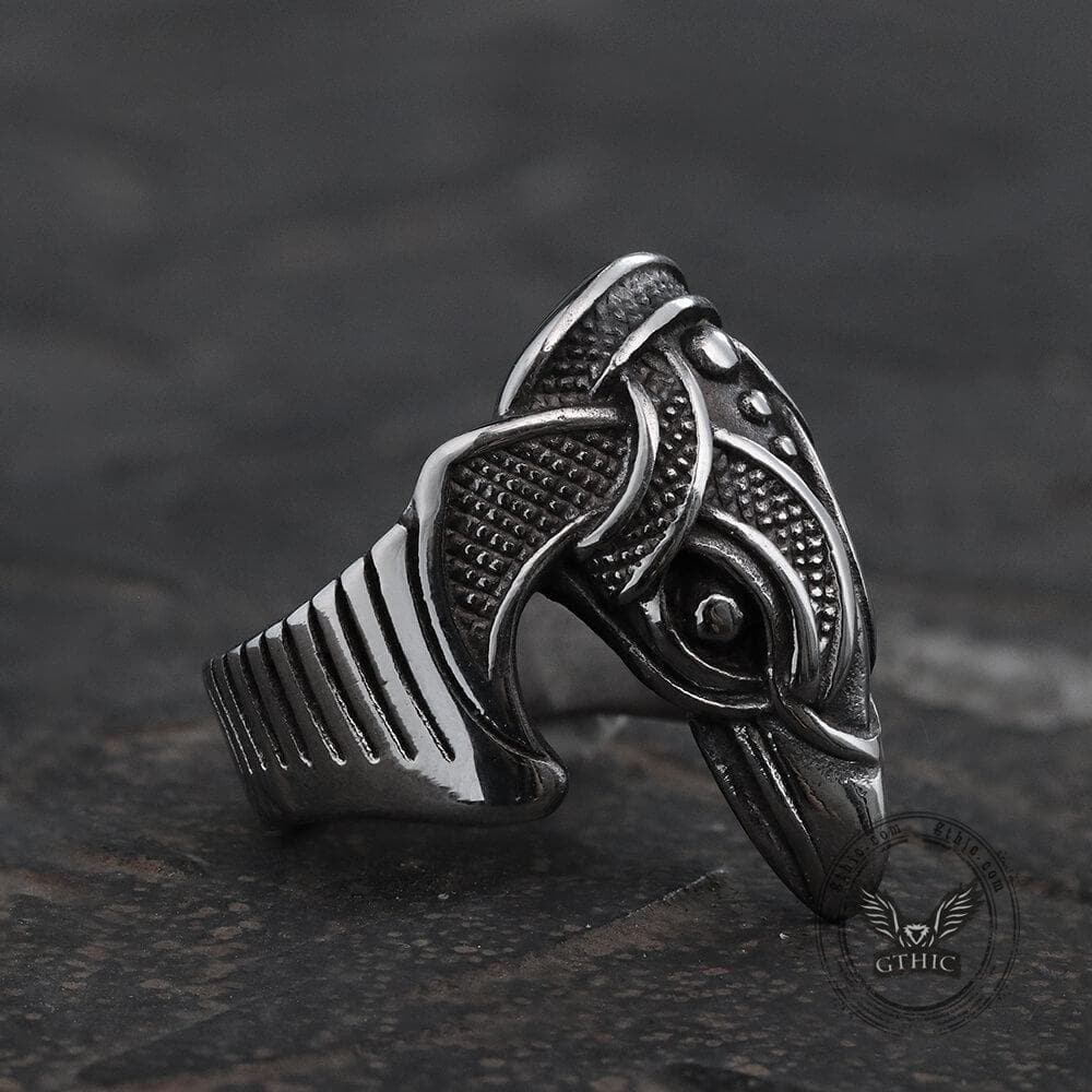 Battle Raven Wikinger-Ring aus Edelstahl