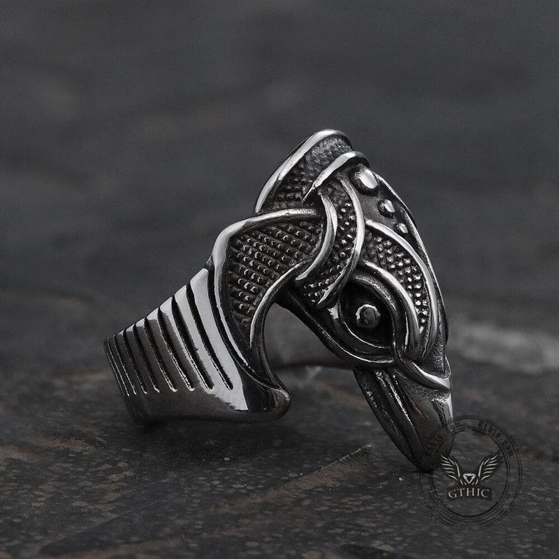 Battle Raven Stainless Steel Viking Ring
