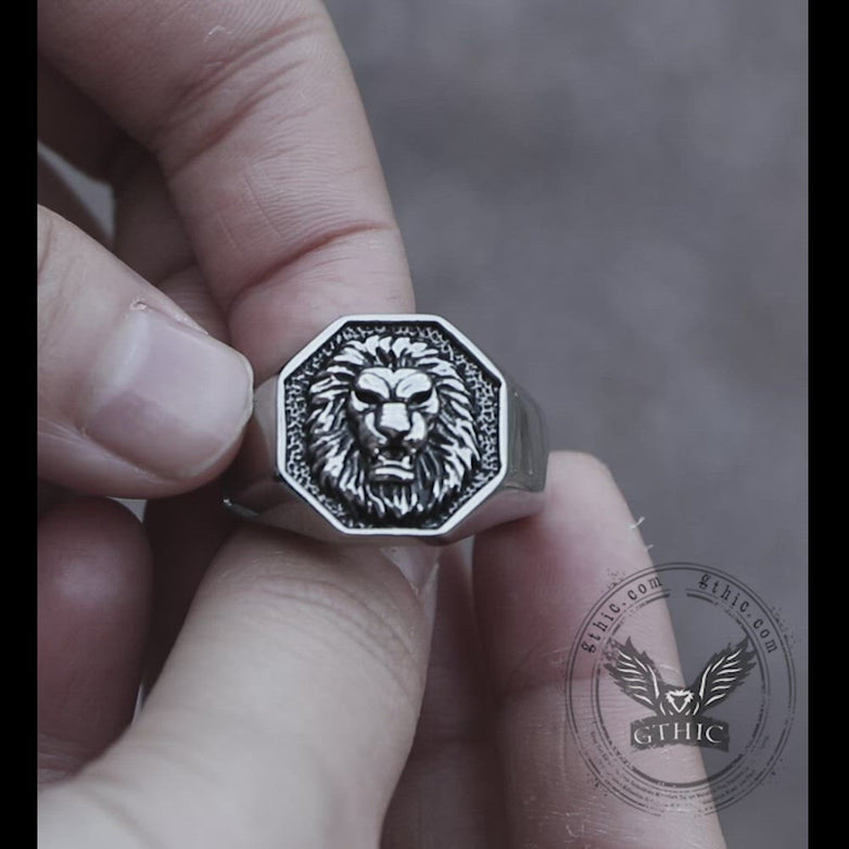 Fierce Lion Stainless Steel Ring