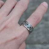 Eye And Rose Stainless Steel Goth Ring