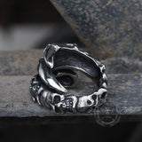 Beast Claw Stainless Steel Skull Ring 04 | Gthic.com