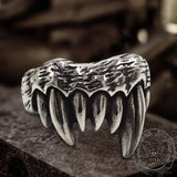 Vampire Teeth Stainless Steel Ring | Gthic.com