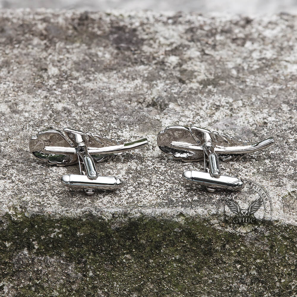 Angel Feather Brass Gothic Cufflinks | Gthic.com