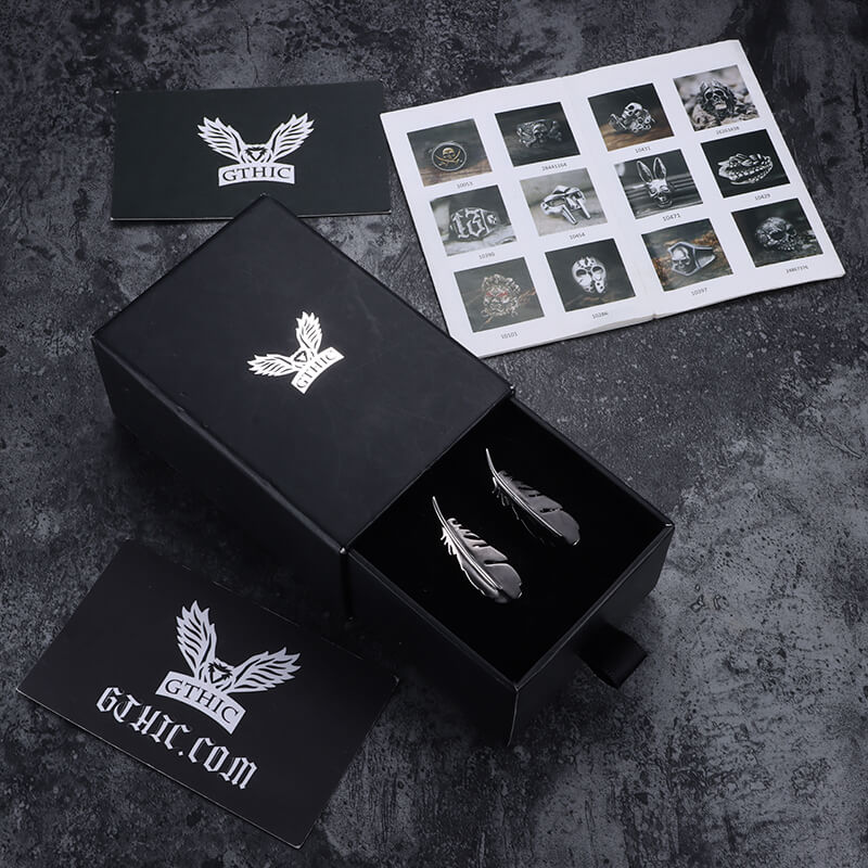 Angel Feather Brass Gothic Cufflinks