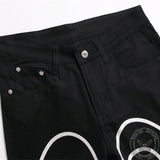 Black Printed Cotton Men’s Pants | Gthic.com