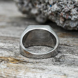 Black Stone Stainless Steel Spot Ring | Gthic.com
