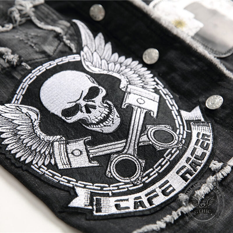 Live To Ride Denim Cotton Biker Vest