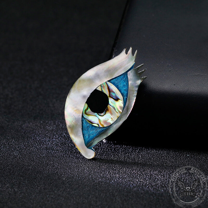 Blue Eye Natural Shell Brooch | Gthic.com