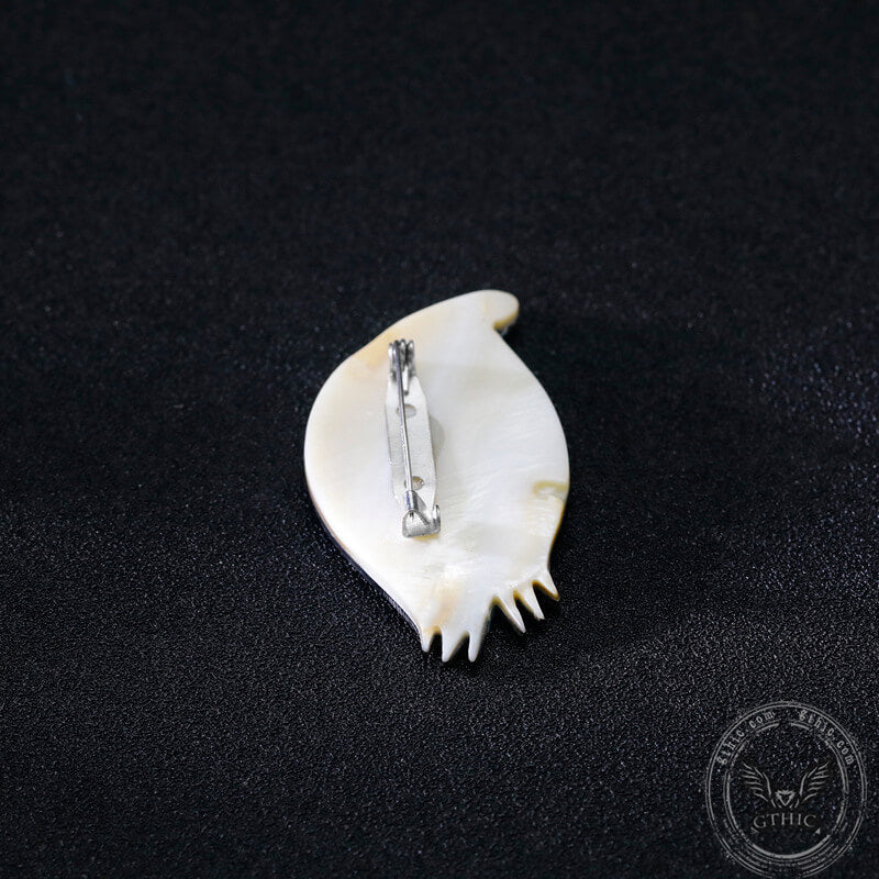 Blue Eye Natural Shell Brooch | Gthic.com