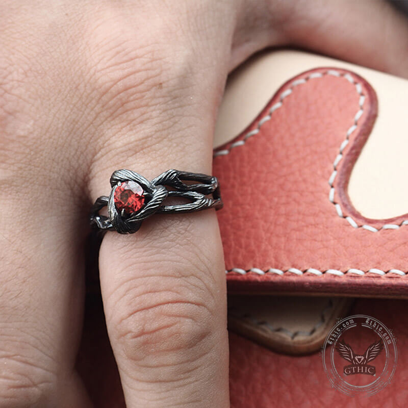 Branch Sterling Silver CZ Stone Ring | Gthic.com