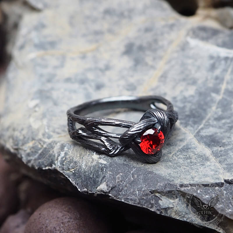 Branch Sterling Silver CZ Stone Ring | Gthic.com