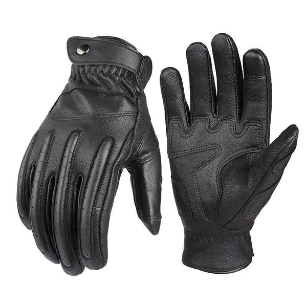 Shock Resistant Touchscreen Leather Biker Gloves – GTHIC