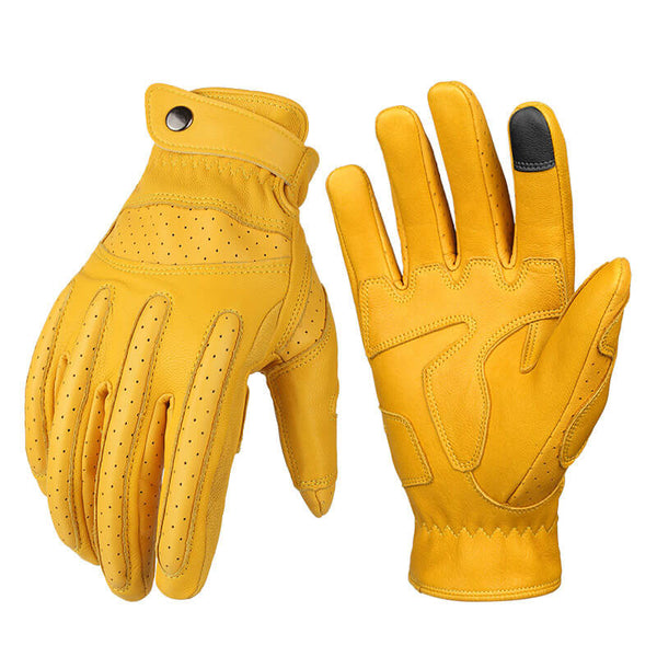 Breathable Leather Biker Gloves | Gthic.com