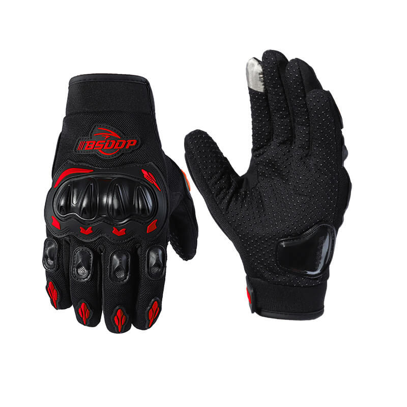 Breathable Touch Screen Polyester Biker Gloves 03 RED | Gthic.com