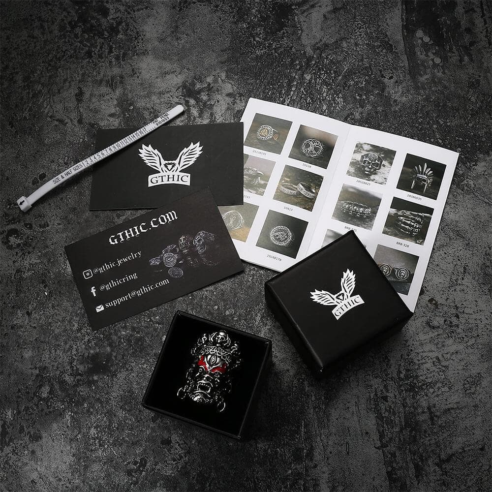 Buddha God of Wealth Stainless Steel Skull Ring - GTHIC