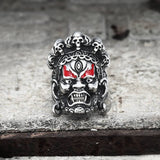 Buddha God of Wealth Stainless Steel Skull Ring | Gthic.com