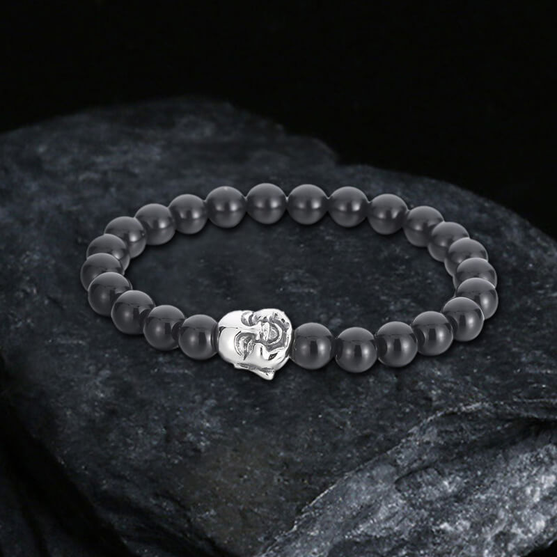 Buddha Statue Stainless Steel Bead Bracelet