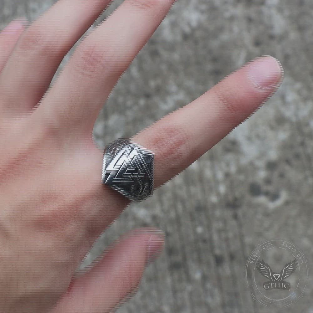 Mysterious Valknut Symbol Stainless Steel Ring